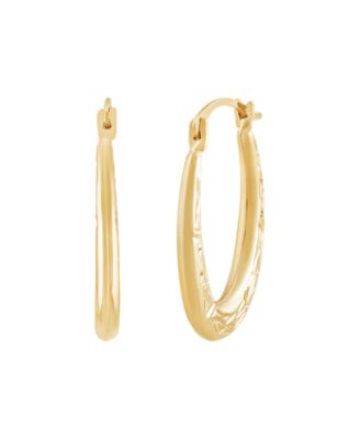Macy's - U Shape Hoop Earrings in 14K Yellow Gold