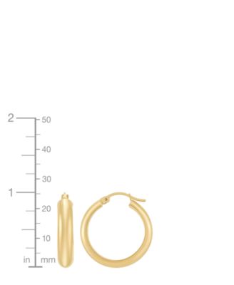 Polished Tube Hoop Earrings in 14k Yellow Gold