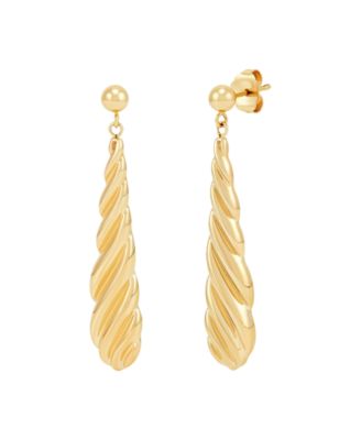 Macy's - Polished Shrimp Teardrop Dangle Earrings in 10k Yellow Gold