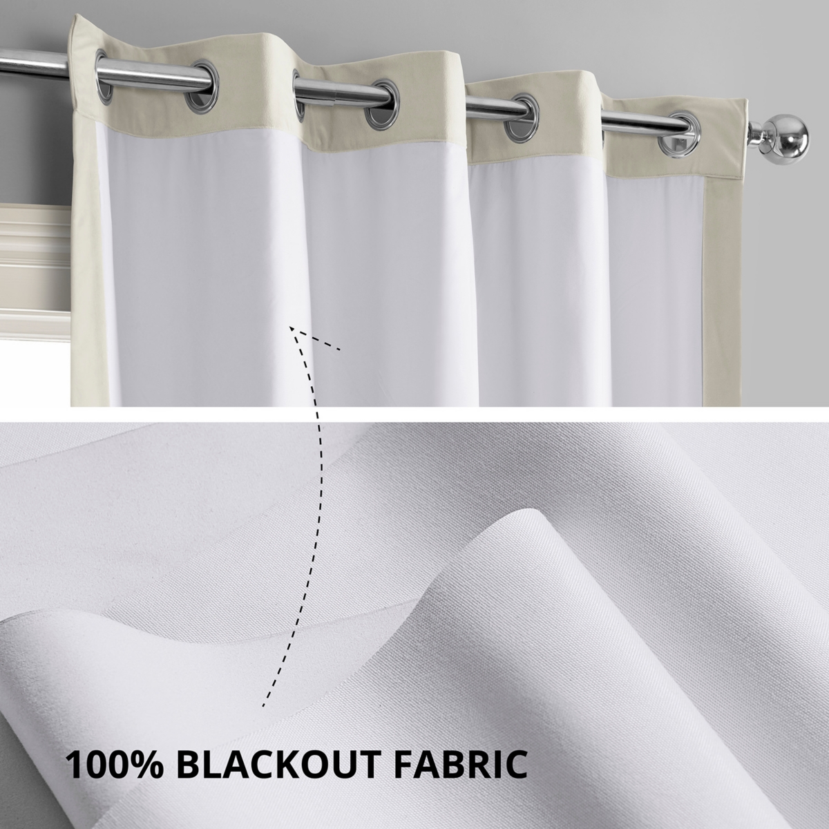 Half Price Drapes Porcelain White Grommet Signature Velvet Blackout Curtain