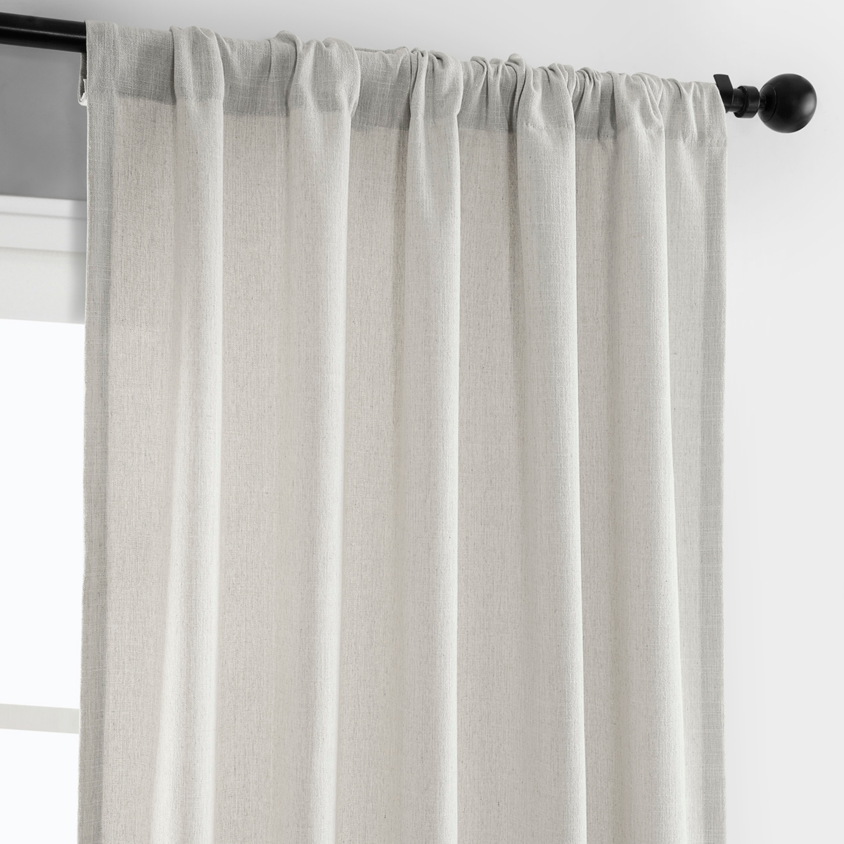 Half Price Drapes Light Sand Simply Faux Linen Curtain Pair (2 Panels
