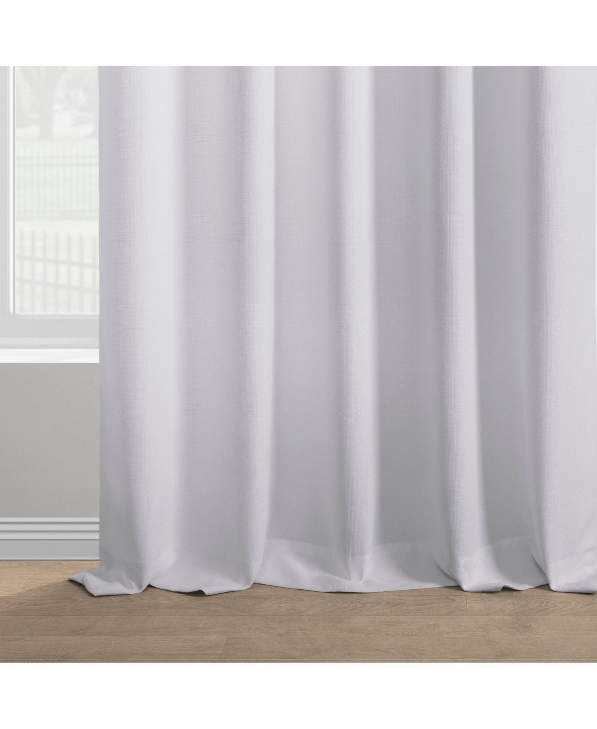 Half Price Drapes Dove White Italian Faux Linen Room Darkening Curtain