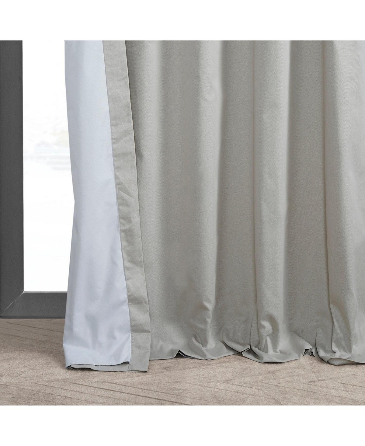 Half Price Drapes Light Greige Solid Cotton Hotel Blackout Curtain
