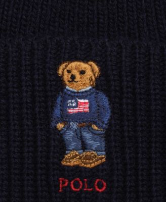 Men's Solid Flag Bear Beanie