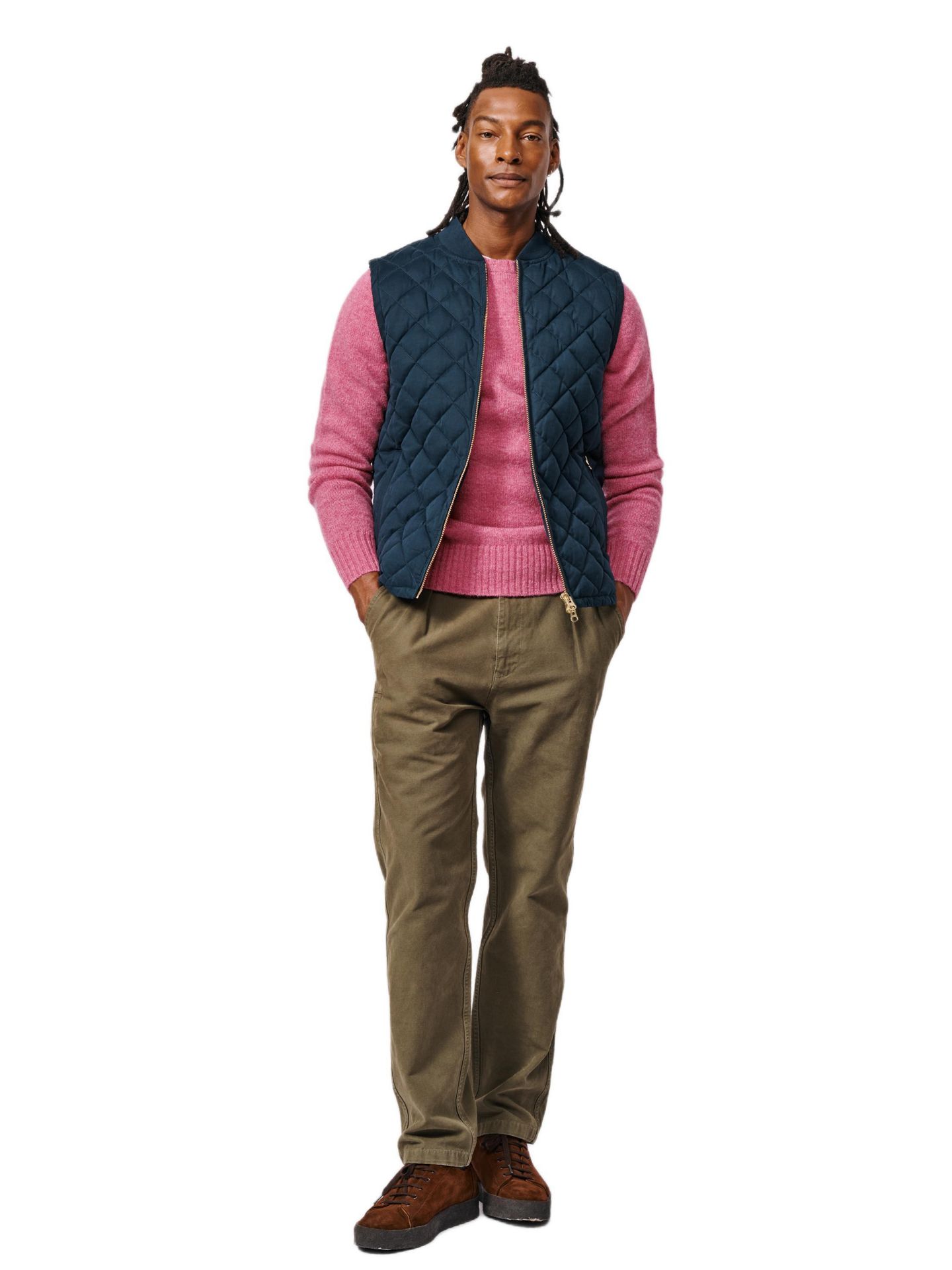 Мужской жилет Aubin Anwick Quilted Gilet Vest, цвет: Тёмно-синий — фото 3