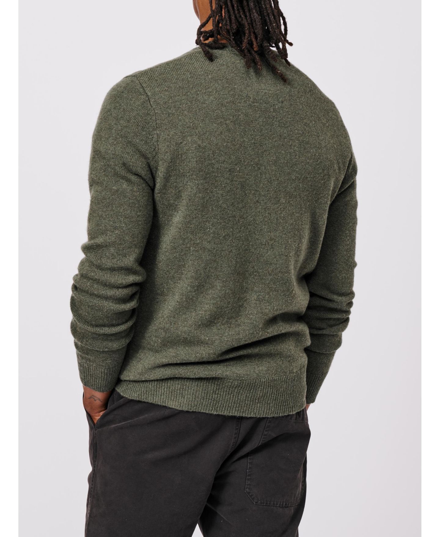 Мужской свитер Aubin Westbourne Crew Neck, цвет: Тёмный хаки — фото 6