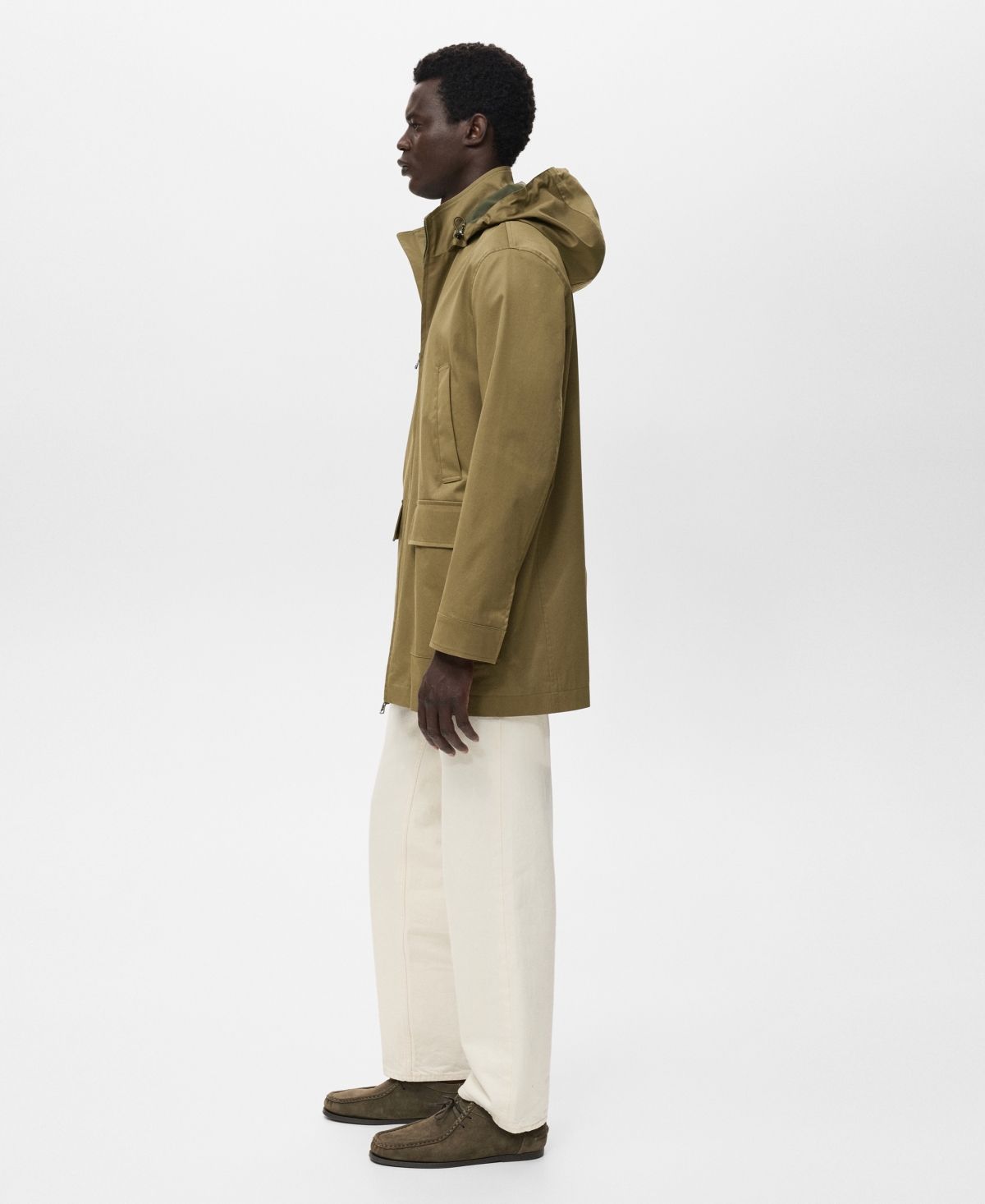 Mango Men's Water-Repellent Hooded Parka