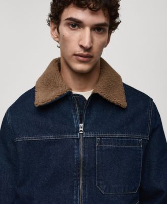 Men's Shearling Lining Denim Jacket
