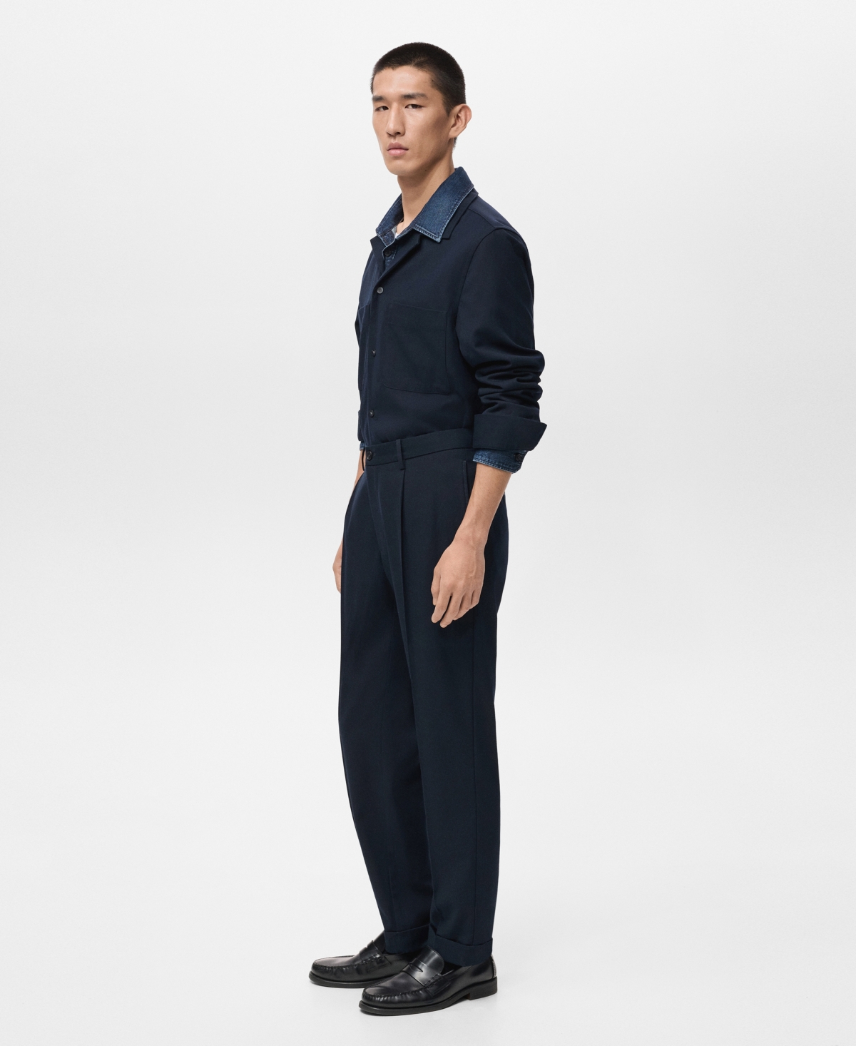Mango Men's Regular-Fit Pleated Pants