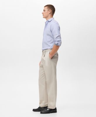 Men's Regular Fit Pleated Cotton Pants