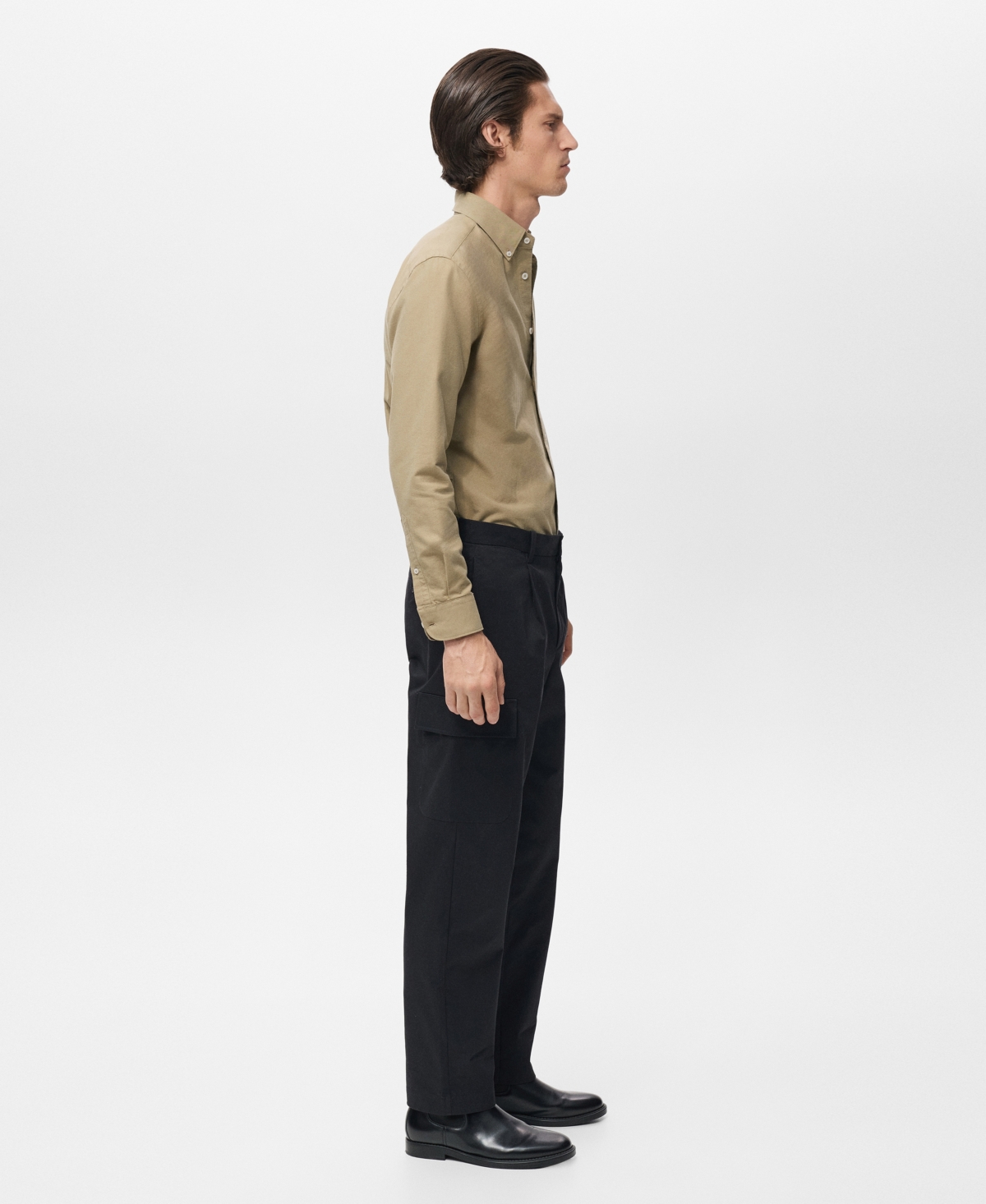 Mango Men's Regular-Fit Cotton Cargo Pants