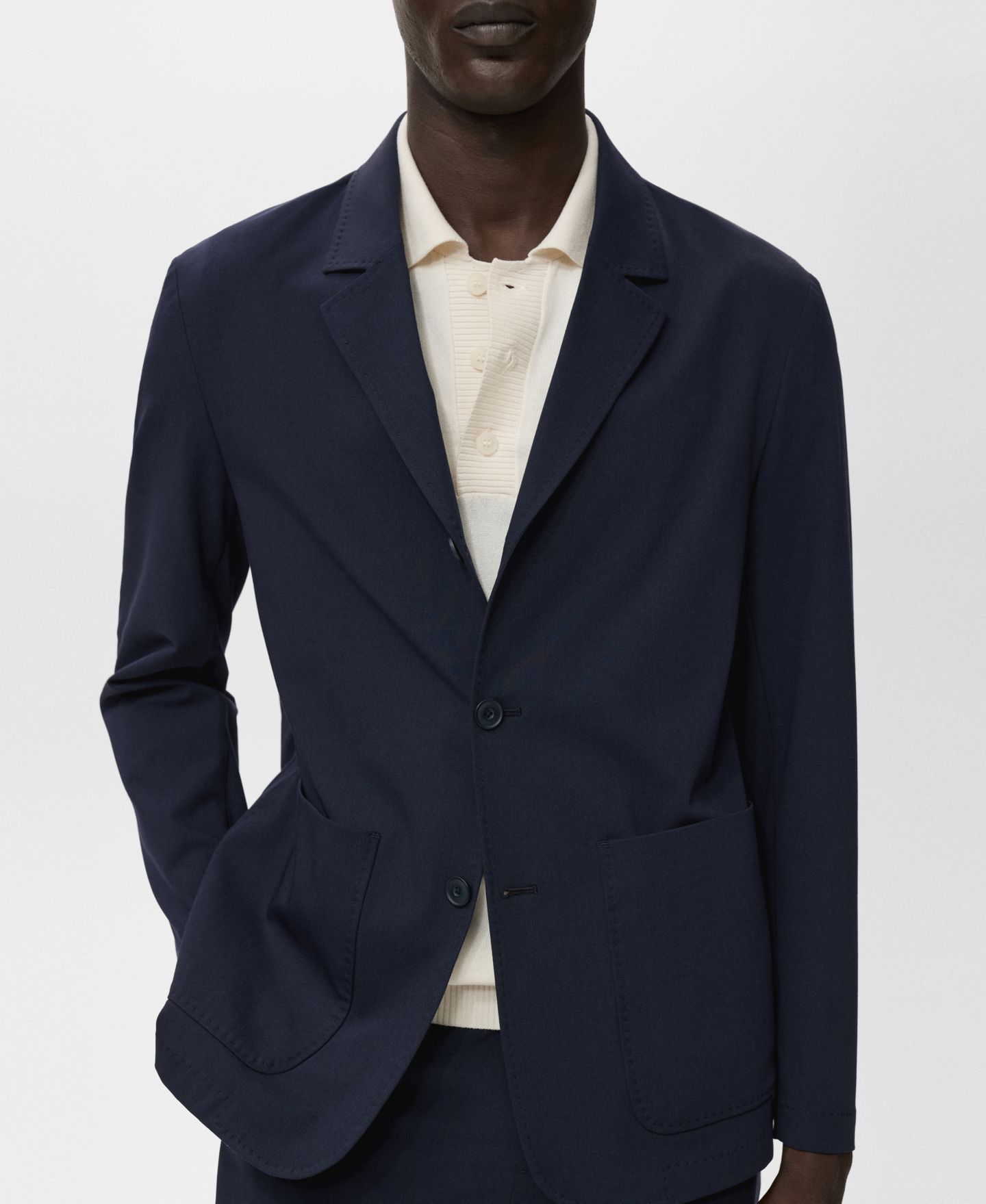 Мужской пиджак MANGO Pockets Slim-Fit Suit, цвет: Тёмно-синий — фото 6