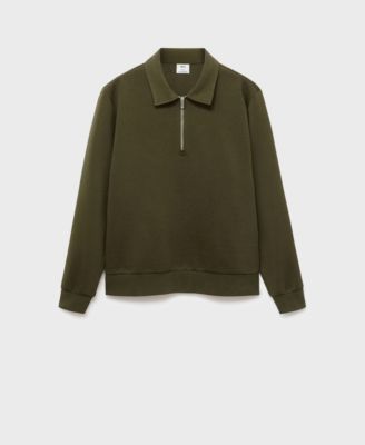 Men's Regular-Fit Zipper-Neck Sweatshirt