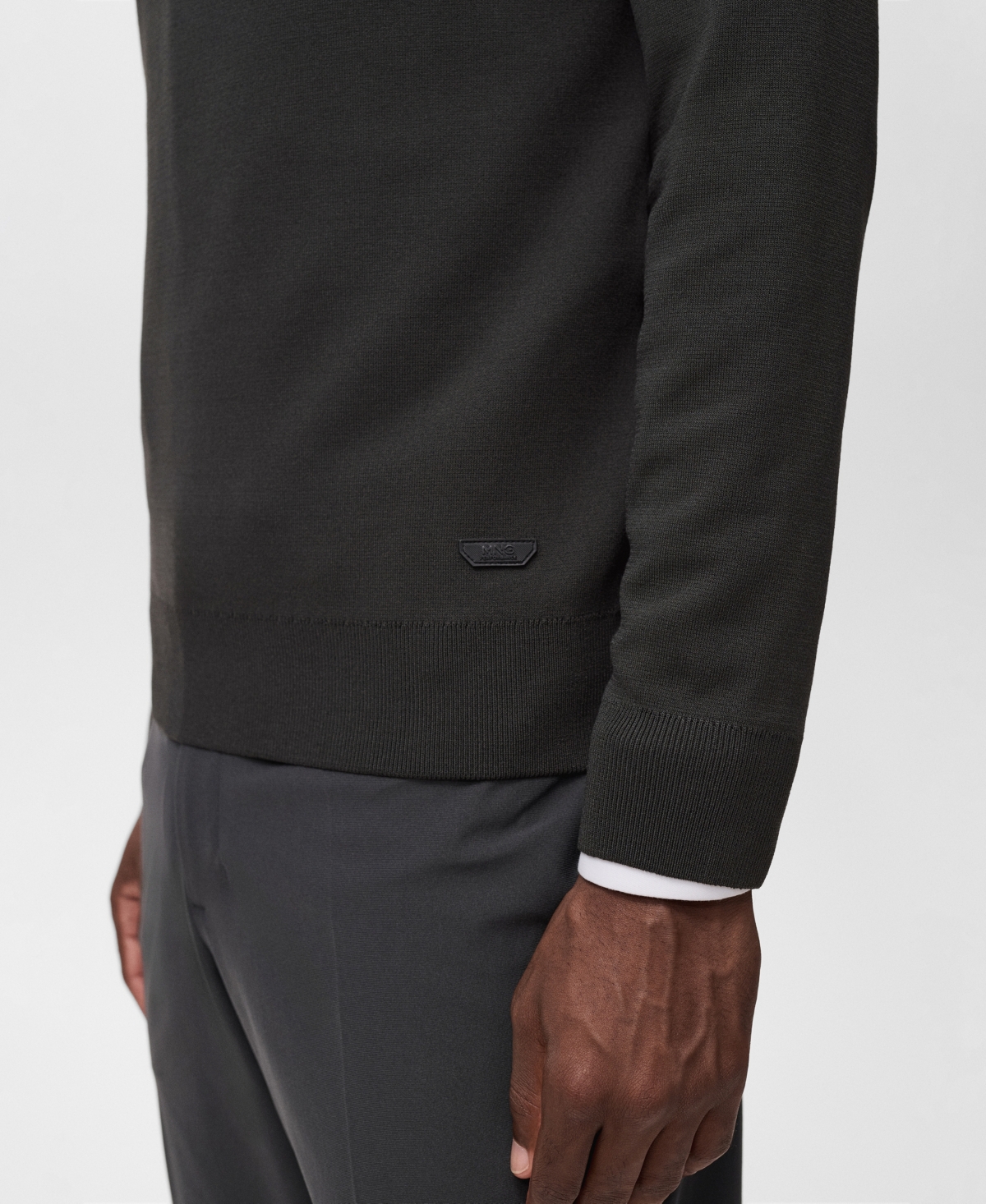 Mango Men's Breathable Zip-Neck Sweater