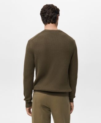Men's Fine Rib-Knit Cotton Sweater