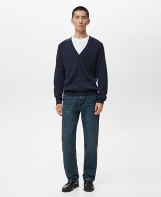 Men's Ribbed Knitted Buttons Cardigan