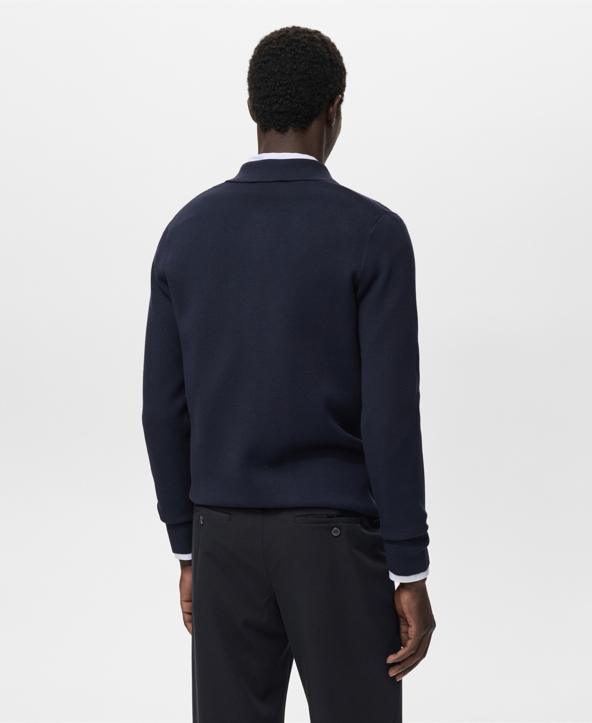 Mango Men's Knitted Polo-Neck Sweater