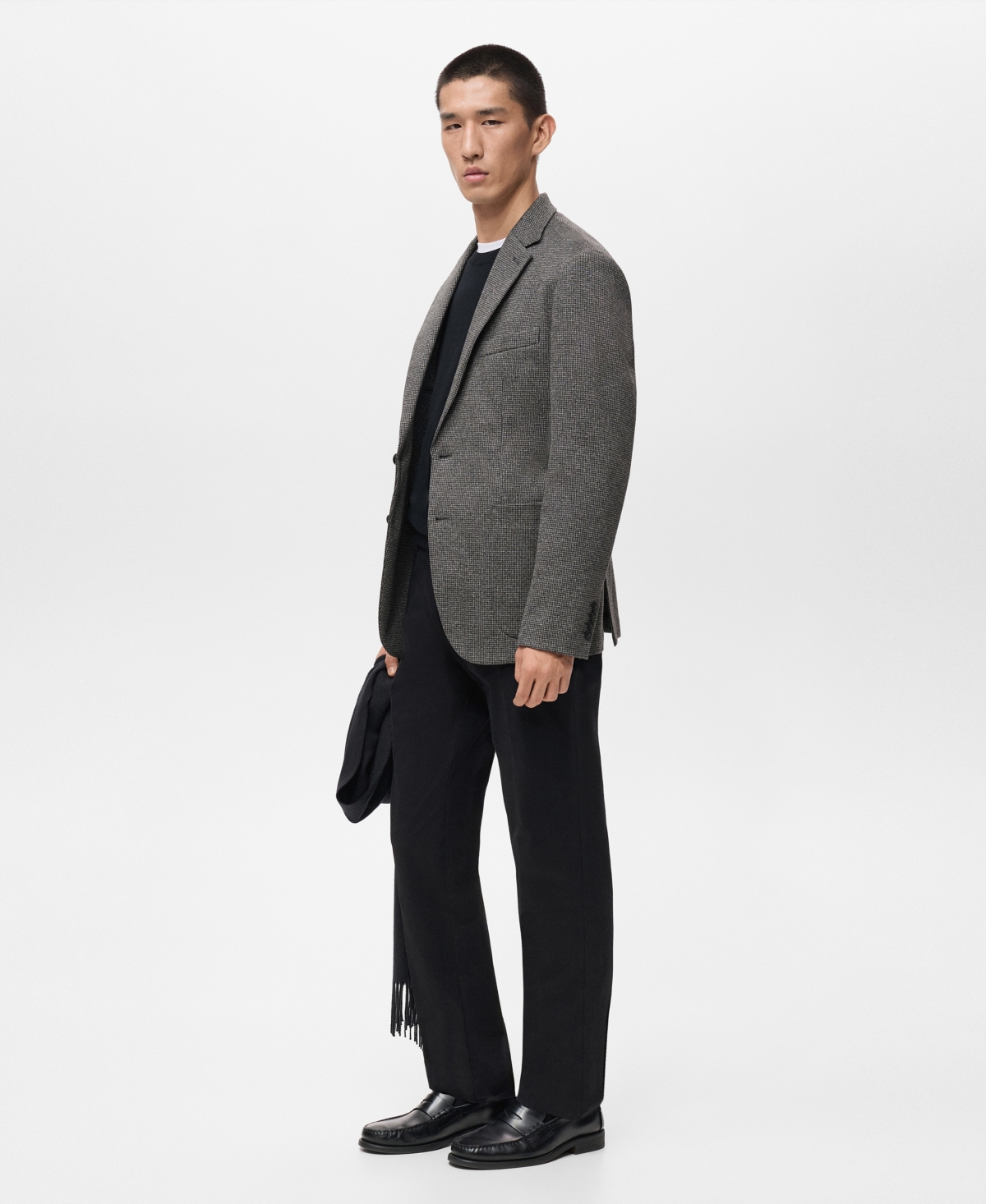 Mango Men's Slim Fit Microstructure Blazer In Gray