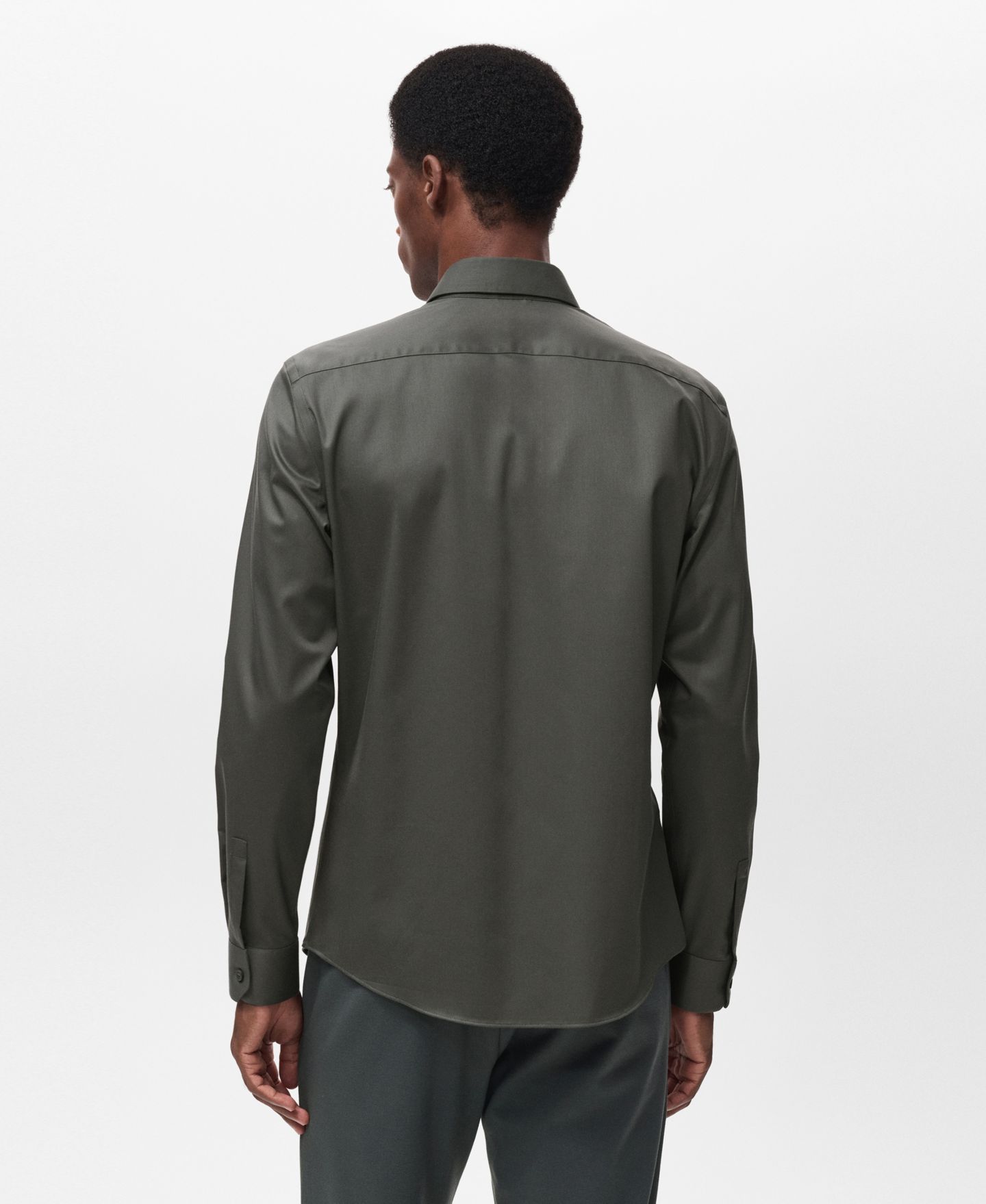 Мужская рубашка Mango Comfort Stretch Non-Iron, цвет: Хаки — фото 3