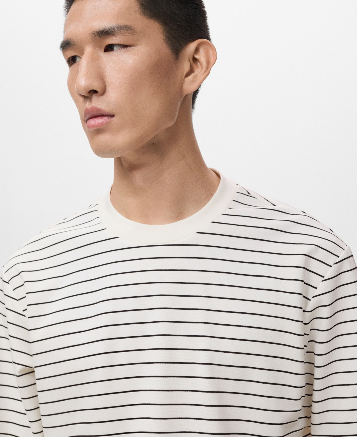 Mango Men's Striped Long Sleeves T-Shirt