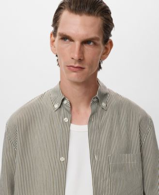 Men's Regular Fit Striped Print Shirt