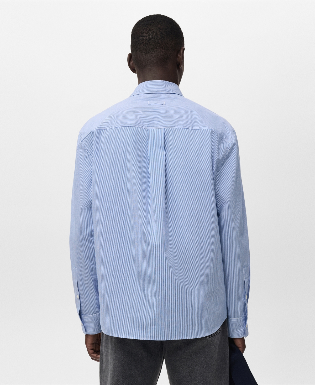 Mango Men's Regular Fit Striped Cotton Shirt