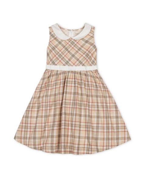 Платье Hope & Henry Organic Sleeveless Party Dress with Peter Pan Collar для девочек, цвет: Клетчатый