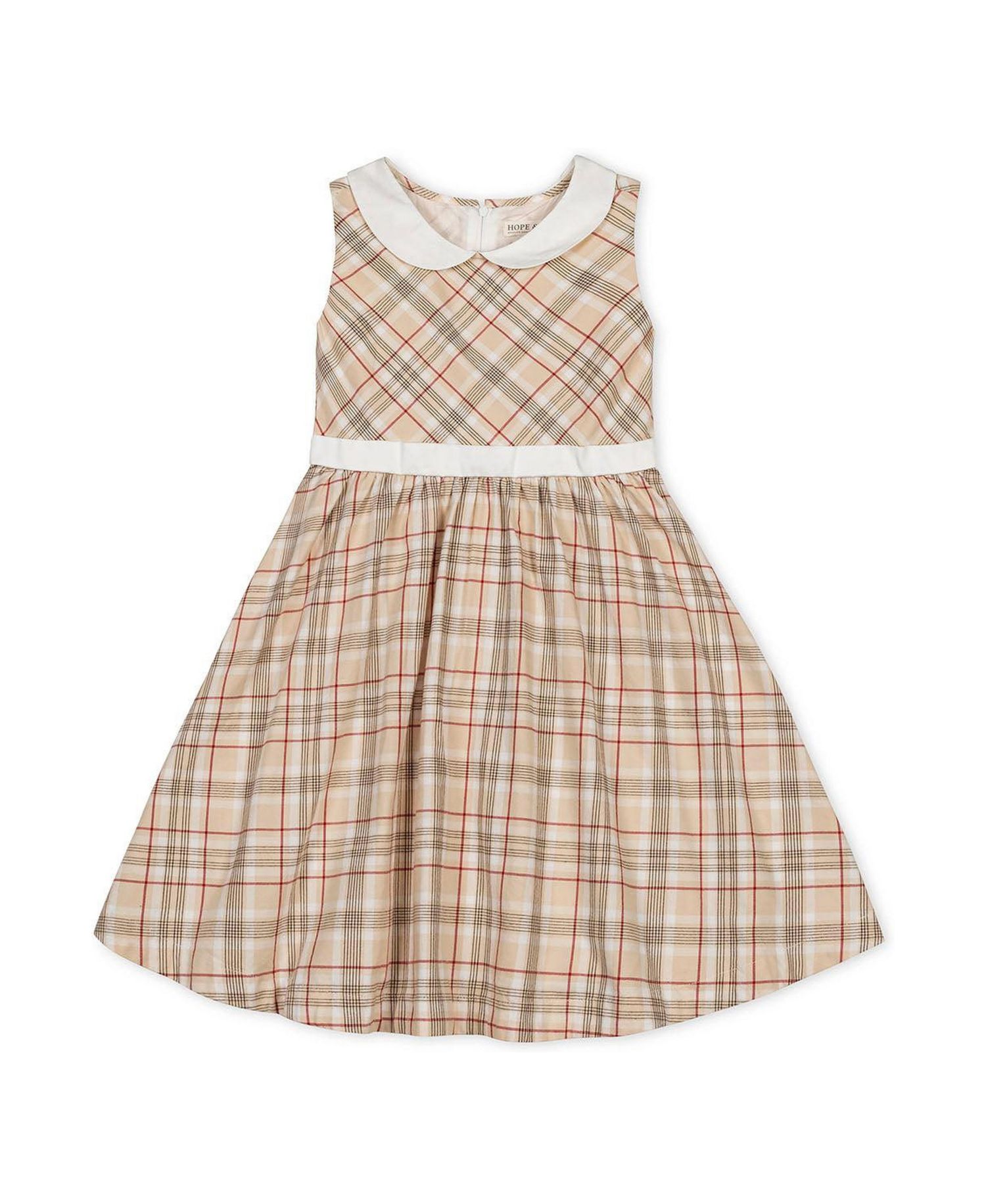 Big Girls Hope and Henry Organic Sleeveless Party Dress with Peter Pan Collar