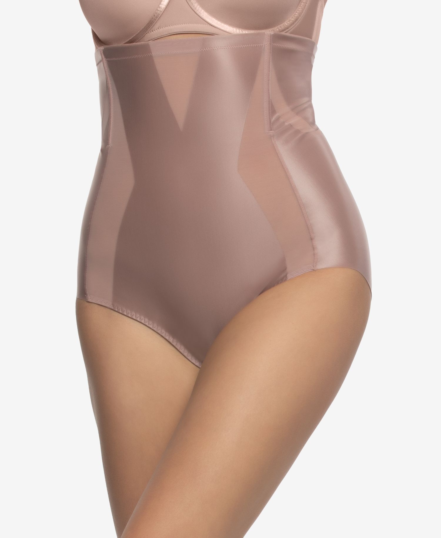 Women's Uplifted Satin Mesh Body Mapped High-Waist Shaper Brief