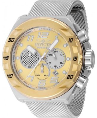Men's 47204 Invicta Men's  Racing Quartz Chronograph Silver, Light Grey, Gold Dial Watch