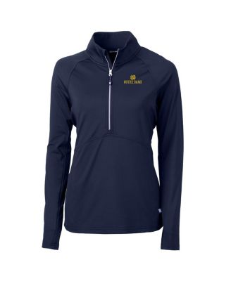 Cutter & Buck - Women's Navy Notre Dame Fighting Irish Adapt Eco Knit Half-Zip Pullover Jacket