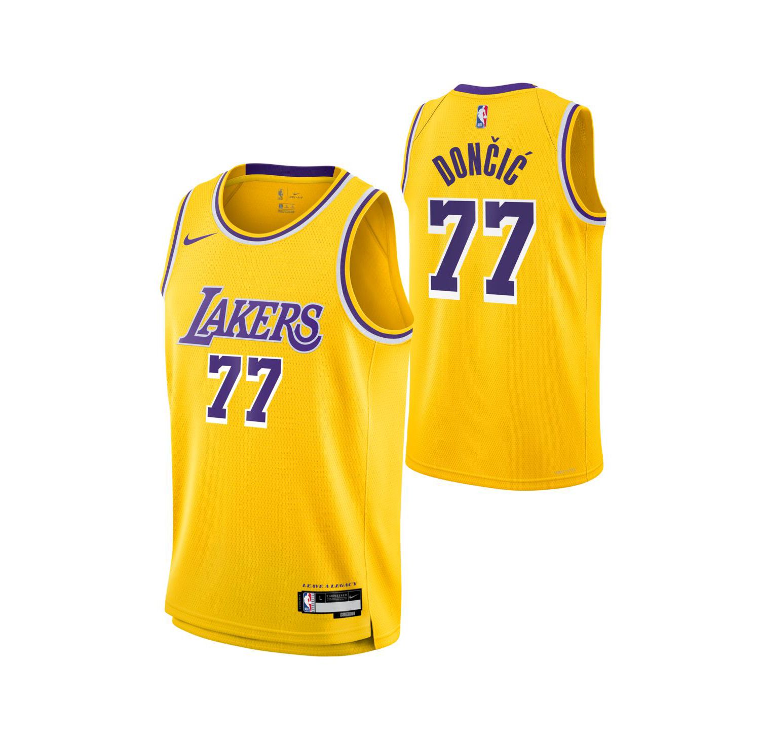 Men's and Women's Luka Doncic Gold Los Angeles Lakers Swingman Jersey - Icon Edition