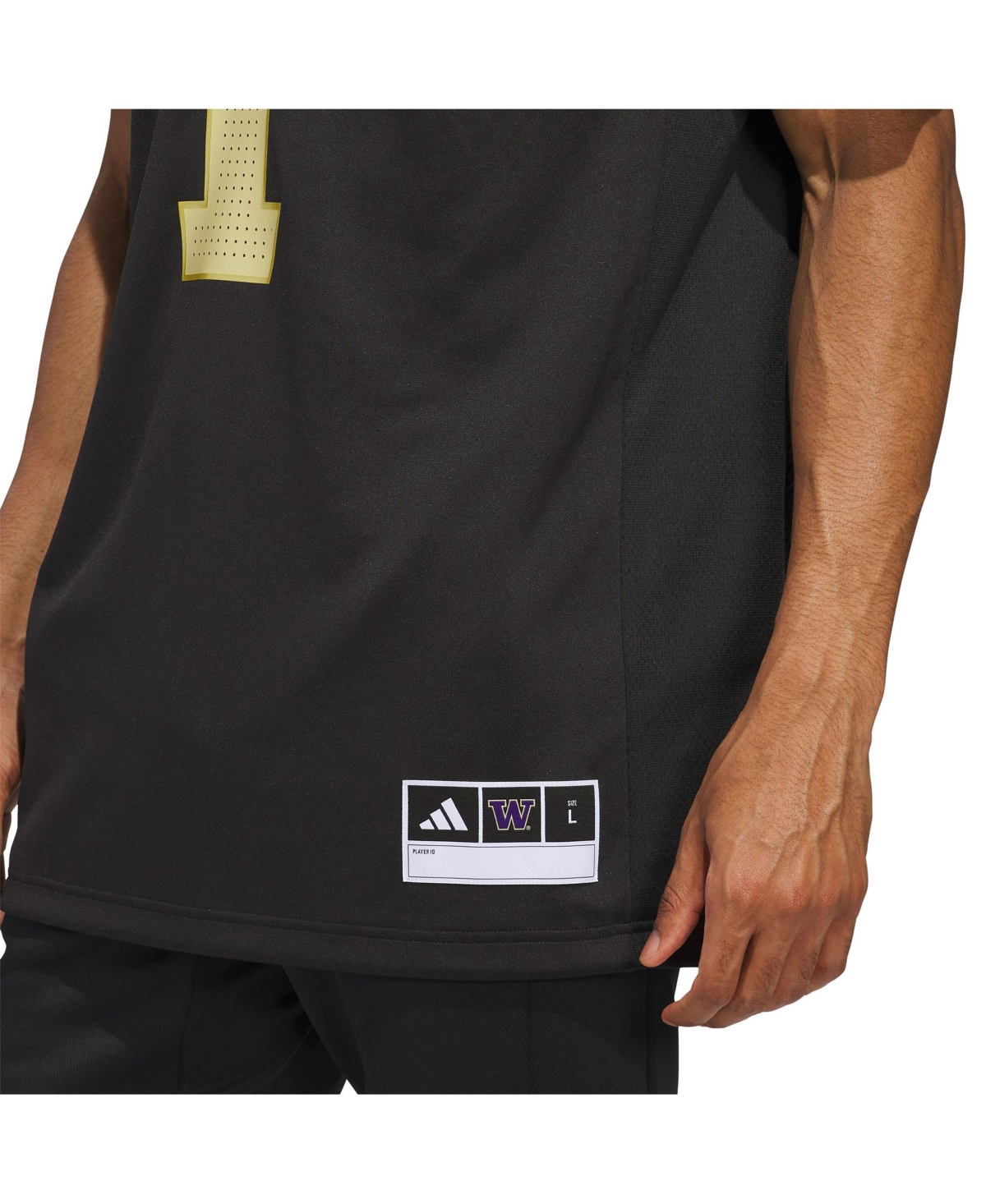 Adidas Men's 1 Black Washington Huskies Premier Strategy Jersey