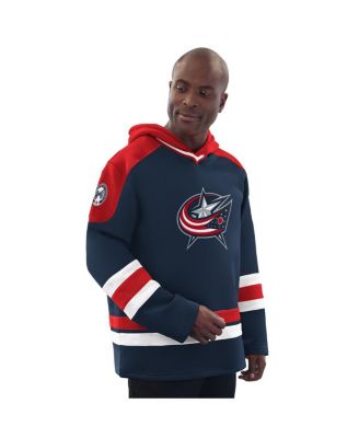 Starter - Men's Navy/Red Columbus Blue Jackets Hockey Pullover Hoodie