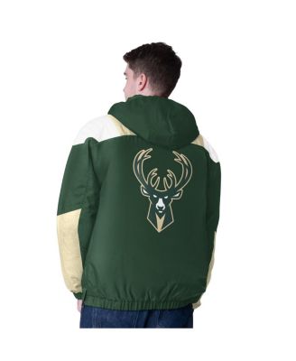 Men's Hunter Green/Cream Milwaukee Bucks Charger Half-Zip Pullover Jacket