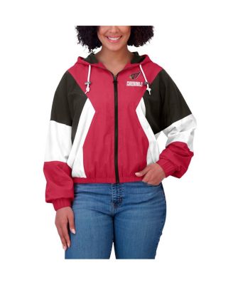 Women's Cardinal Arizona Cardinals Color Block Full-Zip Windbreaker Jacket