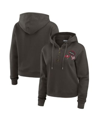 WEAR by Erin Andrews - Women's Pewter Tampa Bay Buccaneers Waffle Hoodie Pullover Top
