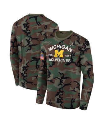 Jordan - Men's Camo Michigan Wolverines 2025 Military Appreciation Legend Dri-FIT Long Sleeve T-Shirt