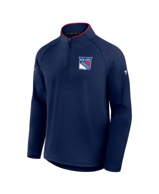 Men's Navy New York Rangers Authentic Pro Rink Training Quarter-Zip Pullover Sweatshirt