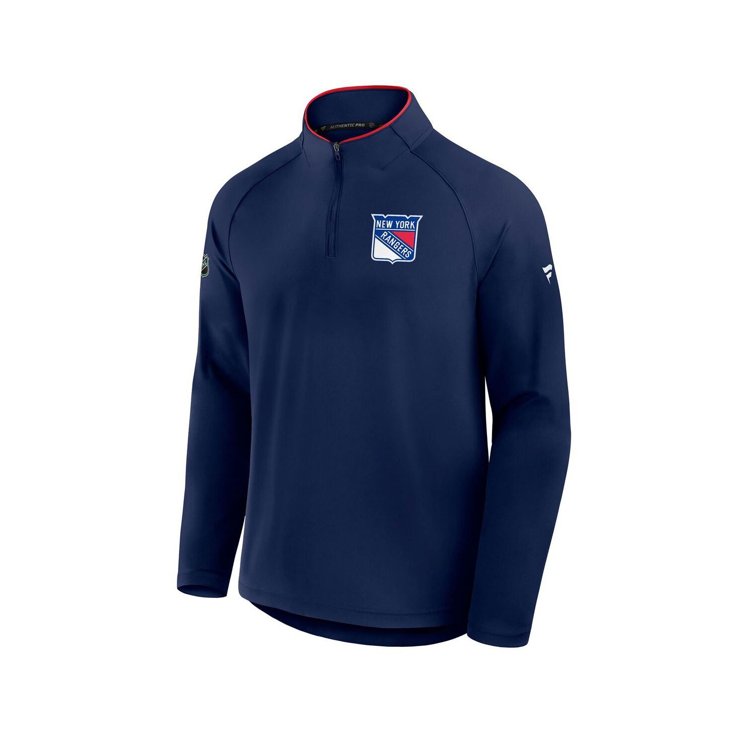 Men's Navy New York Rangers Authentic Pro Rink Training Quarter-Zip Pullover Sweatshirt