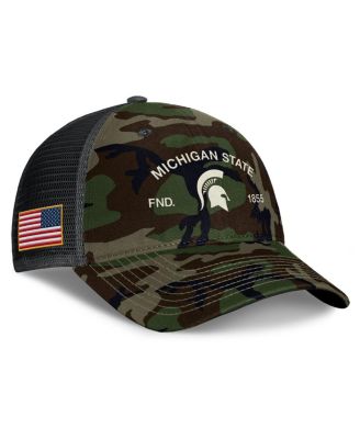 Nike - Men's Camo Michigan State Spartans 2025 Military Appreciation Rise Adjustable Trucker Hat