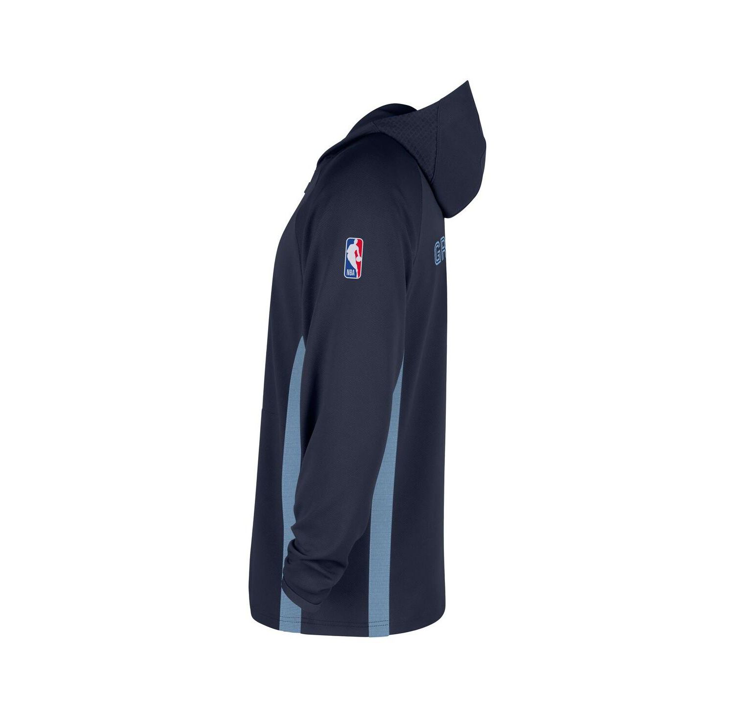 Men's Navy Memphis Grizzlies Authentic On Court Zone Quarter-Zip Dri-FIT Hoodie Jacket