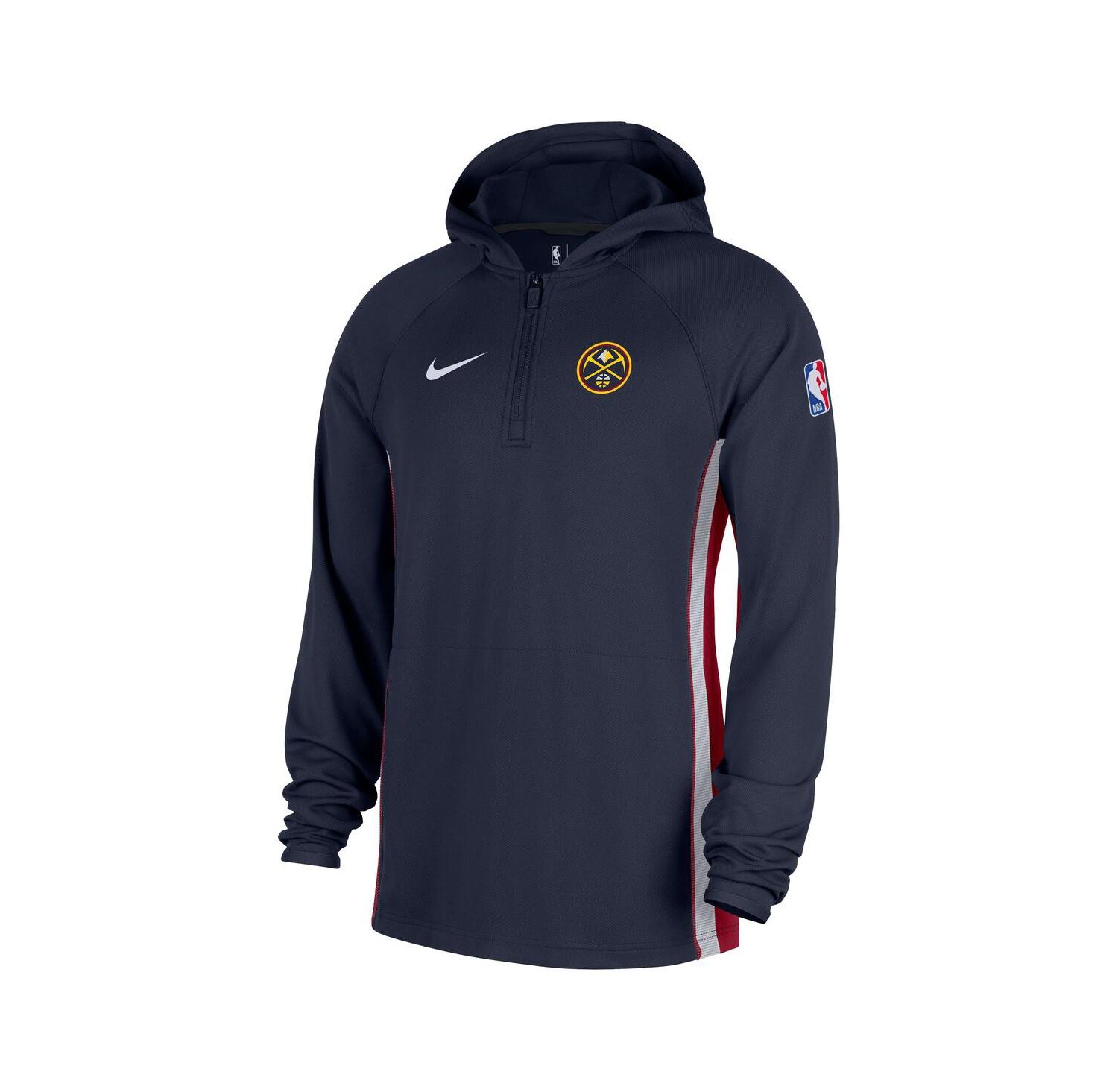 Men's Navy Denver Nuggets Authentic On Court Zone Quarter-Zip Dri-FIT Hoodie Jacket