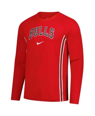 Men's Red Chicago Bulls 2025/26 Authentic Pre-Game Legend Dri-FIT Long Sleeve Shooting T-Shirt	