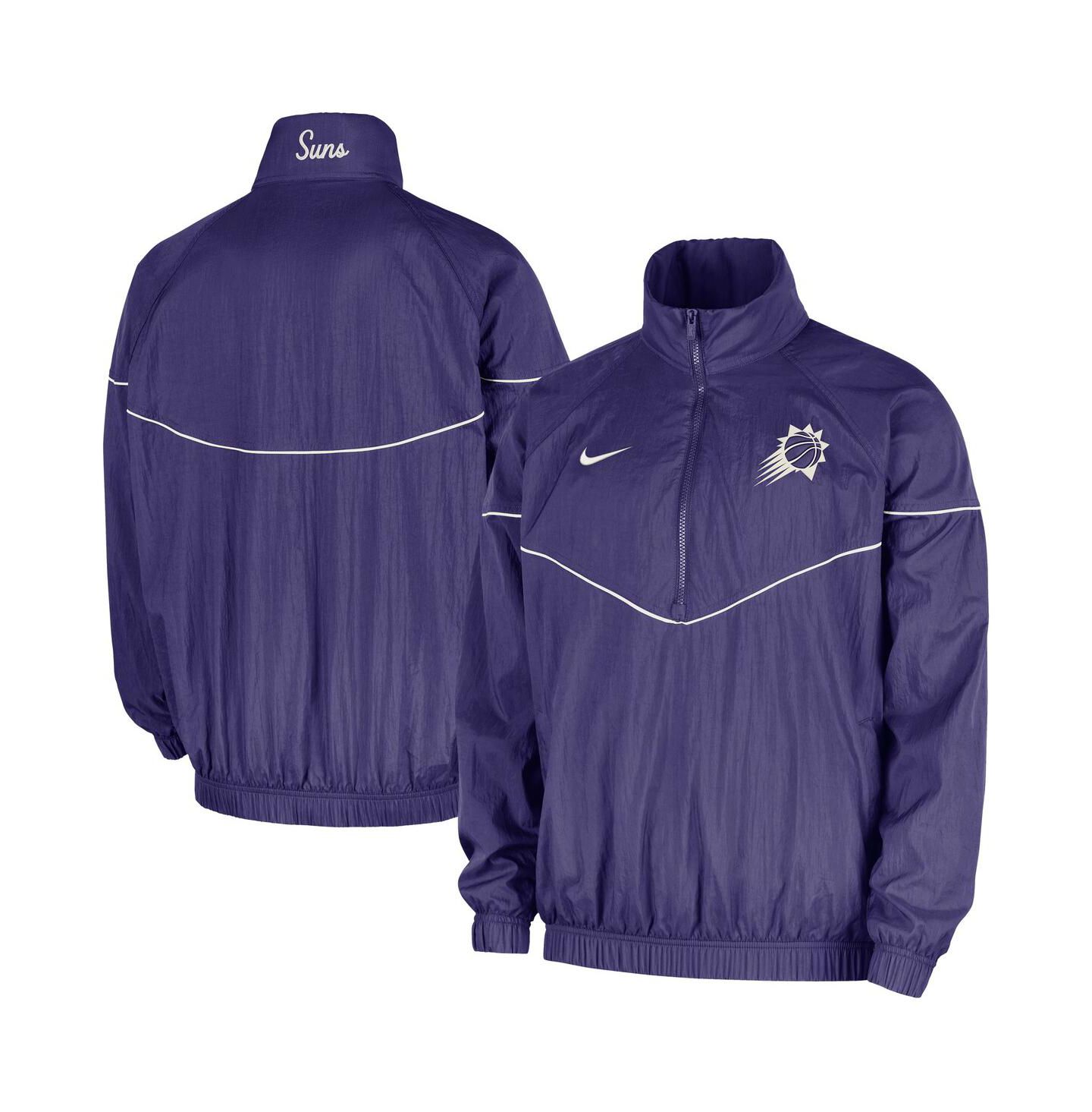 Мужская куртка Nike Purple Phoenix Suns Courtside Windrunner Woven Half-Zip — фото 1