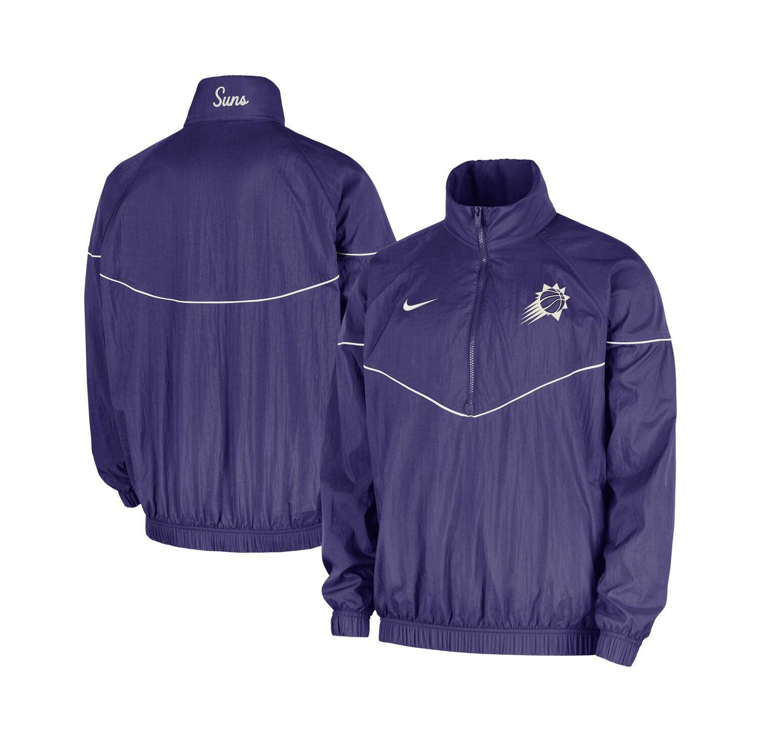 Men's Purple Phoenix Suns Courtside Windrunner Woven Half-Zip Jacket