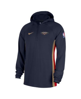 Men's Navy New Orleans Pelicans Authentic On Court Zone Quarter-Zip Dri-FIT Hoodie Jacket