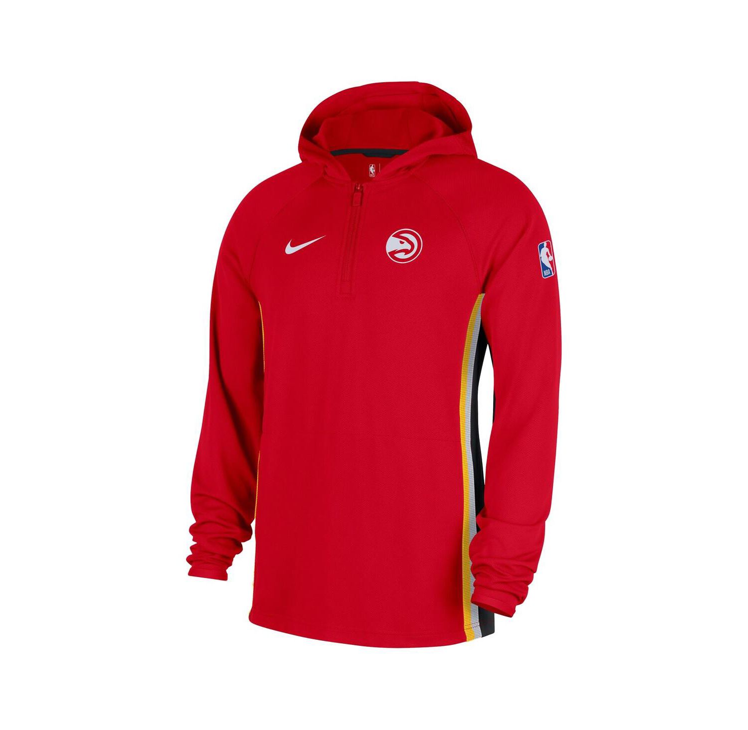 Men's Red Atlanta Hawks Authentic On Court Zone Quarter-Zip Dri-FIT Hoodie Jacket
