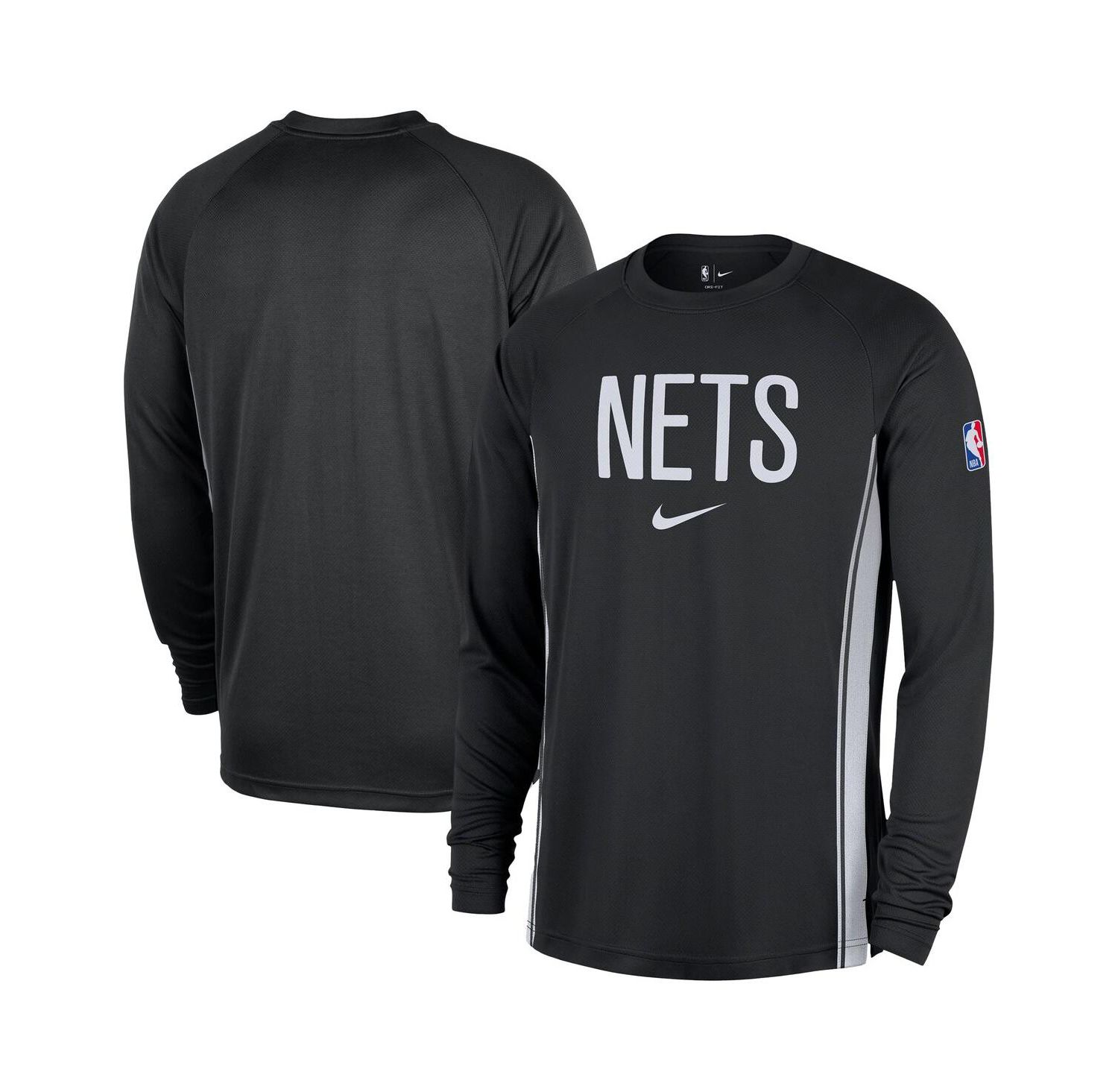 Men's Black Brooklyn Nets 2025/26 Authentic Pre-Game Legend Dri-FIT Long Sleeve Shooting Shirt