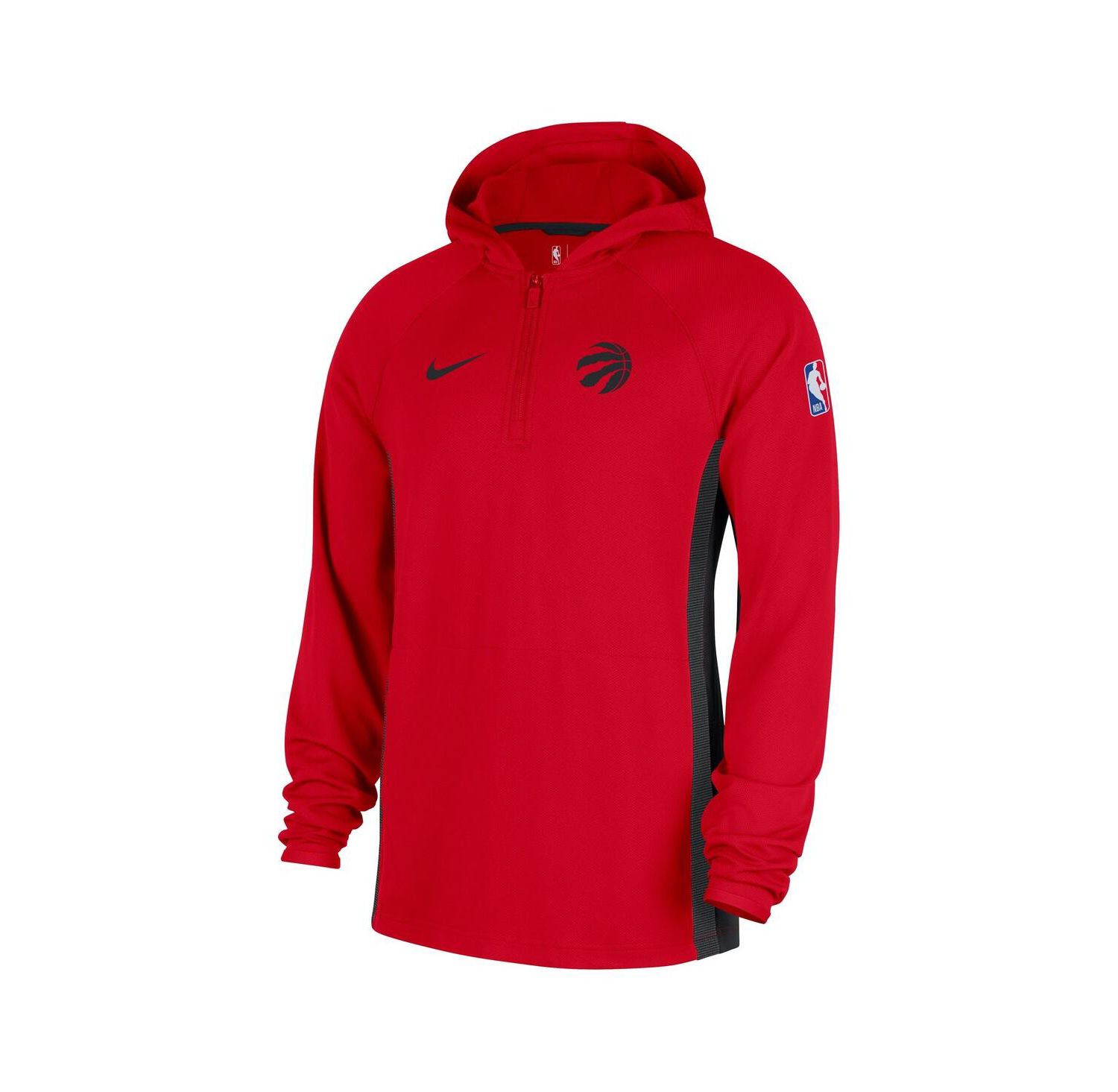 Men's Red Toronto Raptors Authentic On Court Zone Quarter-Zip Dri-FIT Hoodie Jacket
